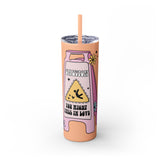 Caution You May Fall In Love Skinny Tumbler with Straw, 20oz