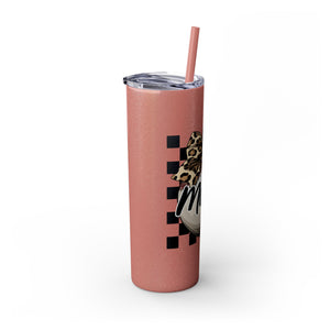 Mama Leopard Print Skinny Tumbler with Straw - 20oz