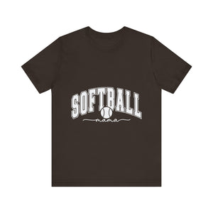 Softball Mama White Letters Unisex Jersey Short Sleeve Tee