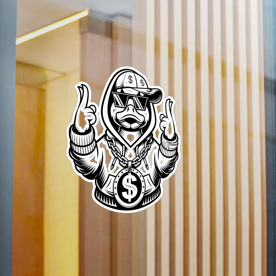 Cool Duck Gangsta Kiss-Cut Vinyl Decals - Unique Sticker for Home and Office Decor