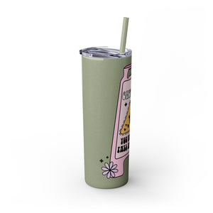 Caution You May Fall In Love Skinny Tumbler with Straw, 20oz