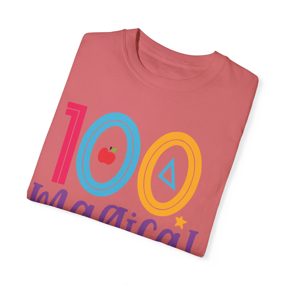 100 Magical Days Of School Unisex Garment-Dyed T-shirt