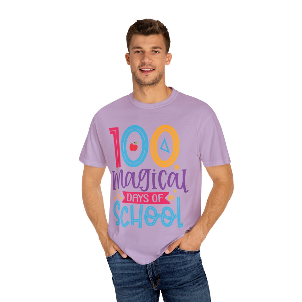 100 Magical Days Of School Unisex Garment-Dyed T-shirt