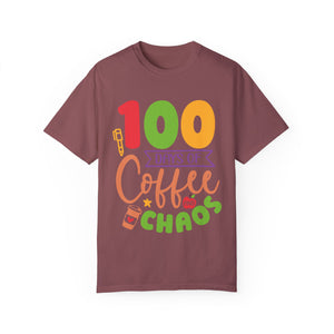 100 Days Of Coffee And Chaos Unisex Garment-Dyed T-shirt