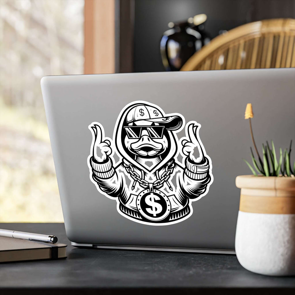 Cool Duck Gangsta Kiss-Cut Vinyl Decals - Unique Sticker for Home and Office Decor