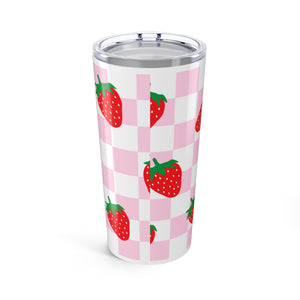 Strawberry Checkered Tumbler 20oz