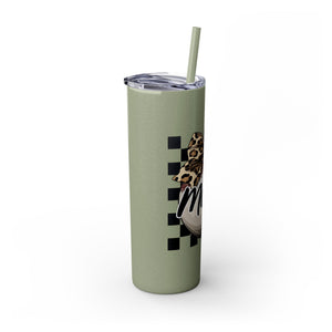 Mama Leopard Print Skinny Tumbler with Straw - 20oz