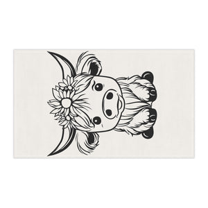 Sunflower Highland Cow Kitchen Towel