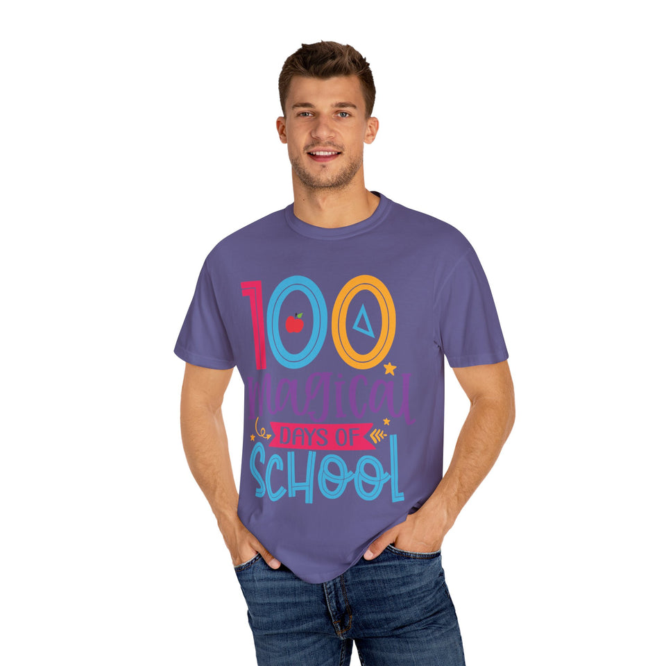 100 Magical Days Of School Unisex Garment-Dyed T-shirt