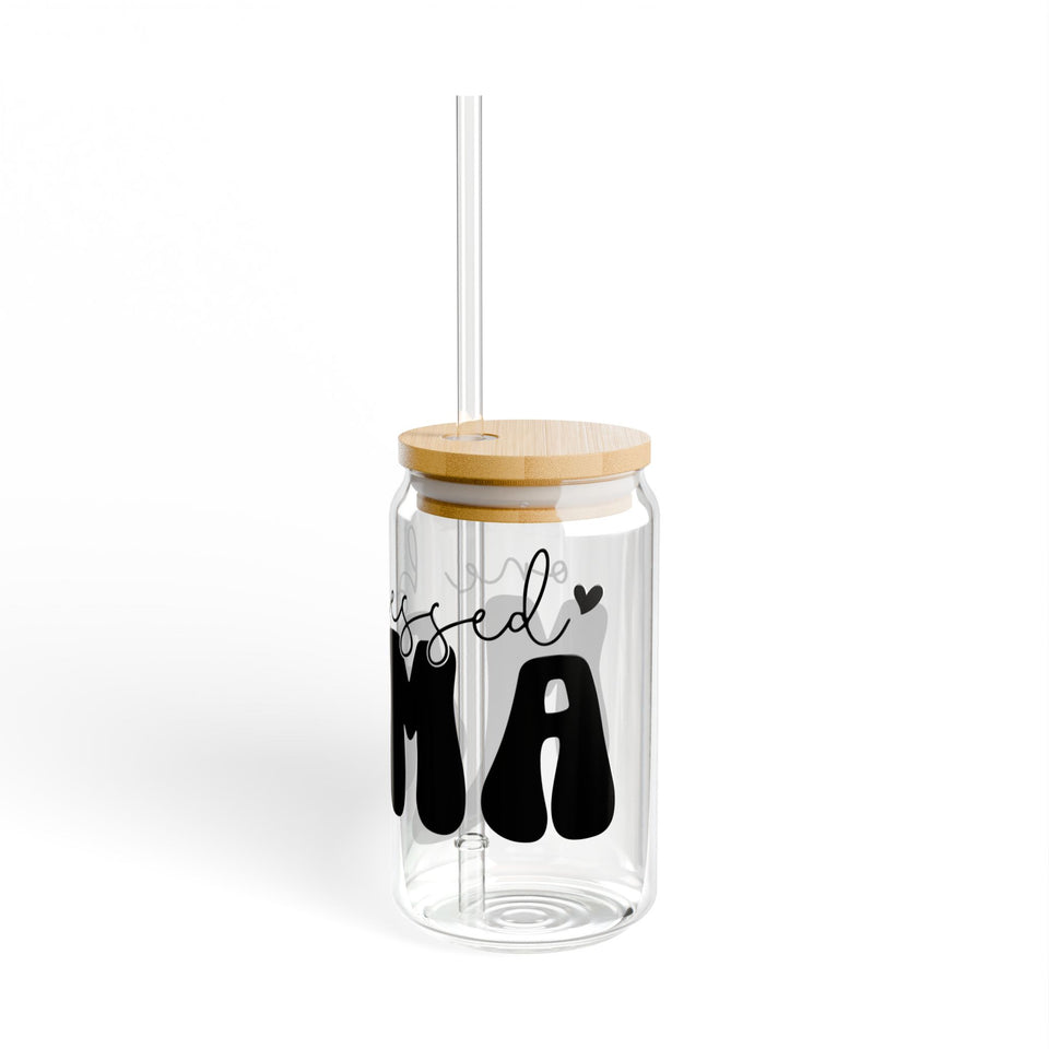 One Blessed Mamma Sipper Glass, 16oz