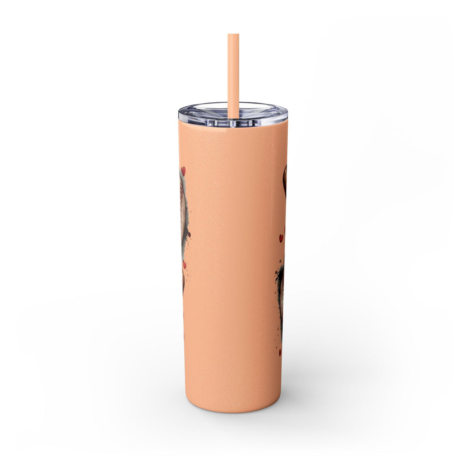 Baseball Love Skinny Tumbler with Straw - 20oz