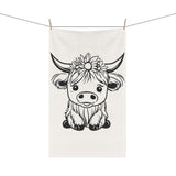 Sunflower Highland Cow Kitchen Towel