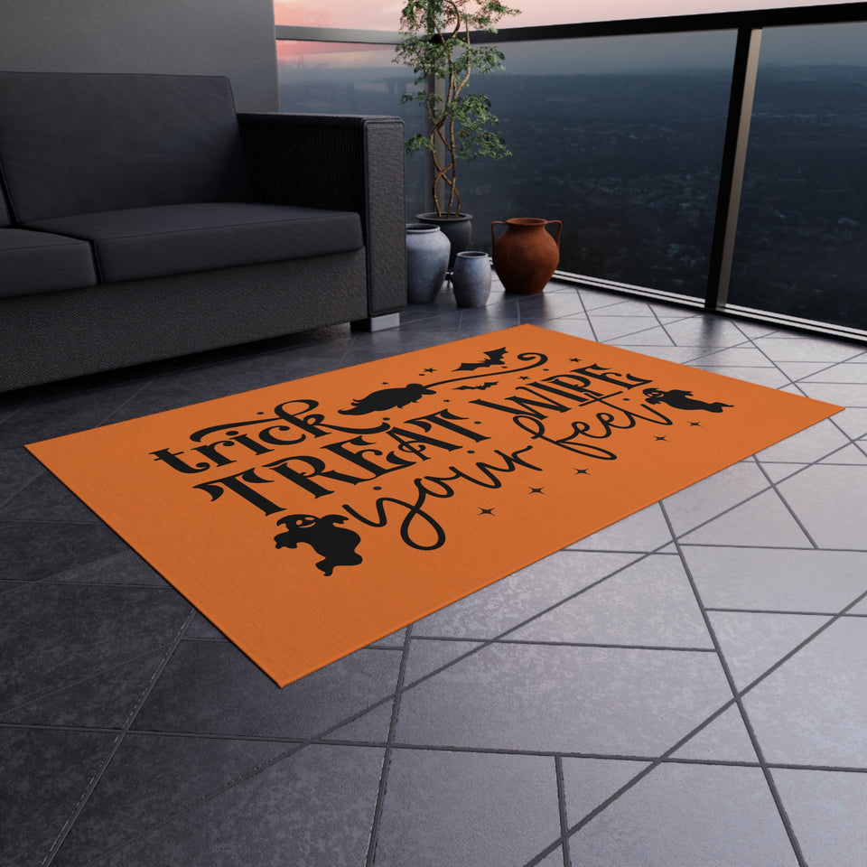 Trick Or Treat Wipe Your Feet Outdoor Rug