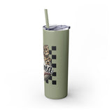Mama Leopard Print Skinny Tumbler with Straw - 20oz