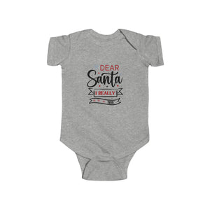 Dear Santa I Really Tried Infant Fine Jersey Bodysuit
