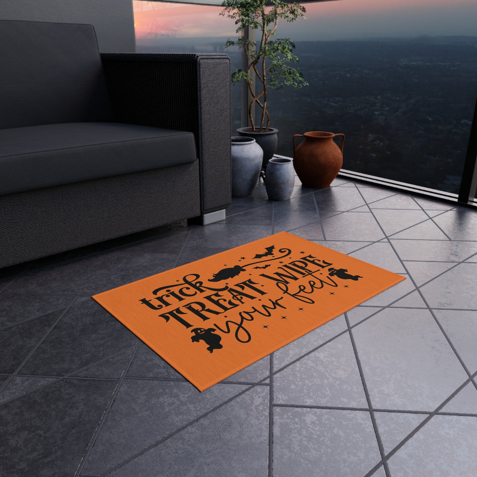 Trick Or Treat Wipe Your Feet Outdoor Rug