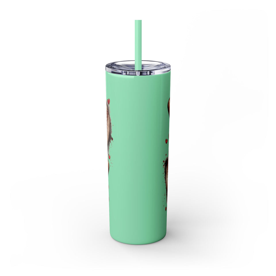Baseball Love Skinny Tumbler with Straw - 20oz
