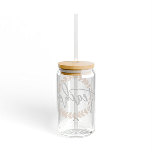 Teacher Golden Wreath Sipper Glass, 16oz