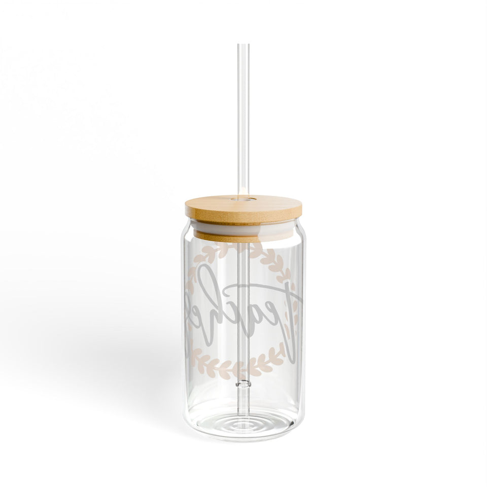 Teacher Golden Wreath Sipper Glass, 16oz