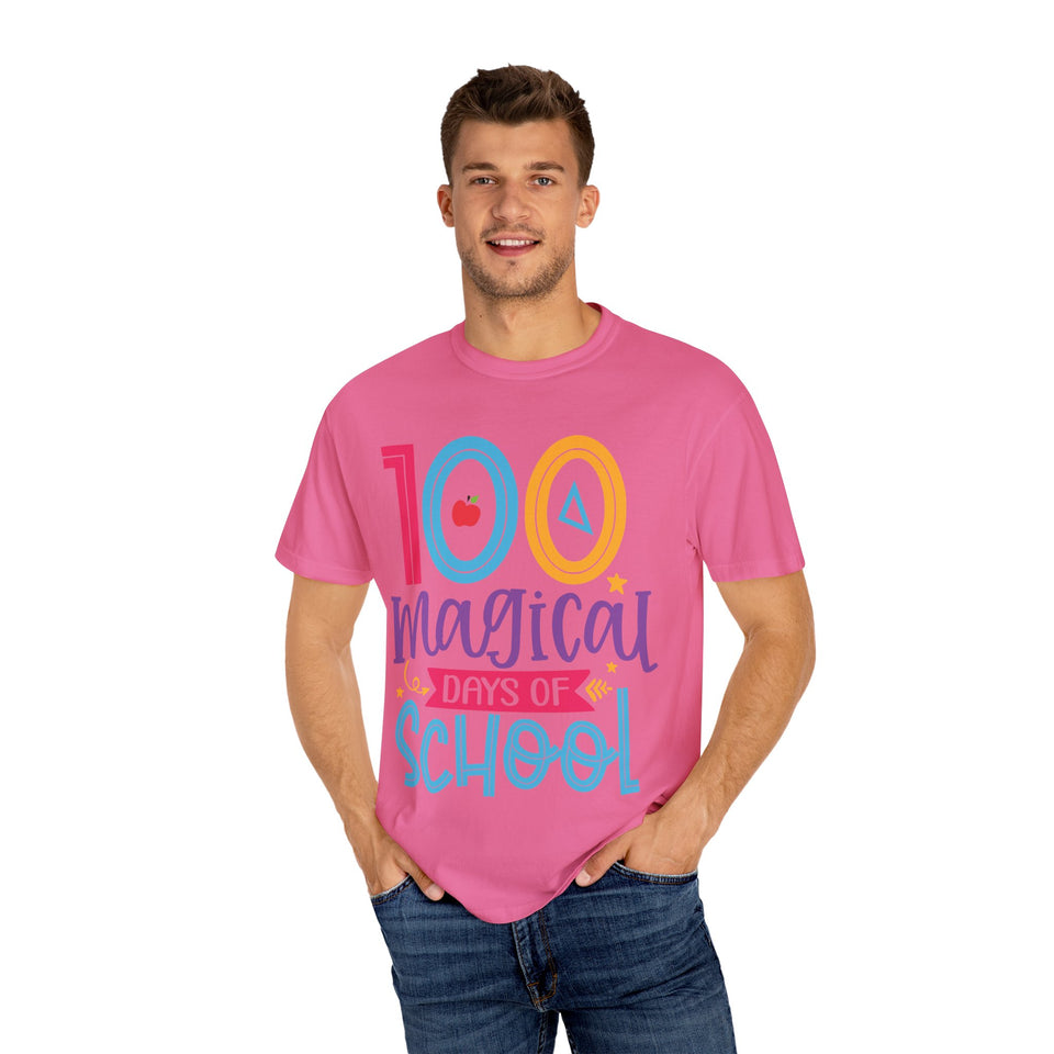 100 Magical Days Of School Unisex Garment-Dyed T-shirt