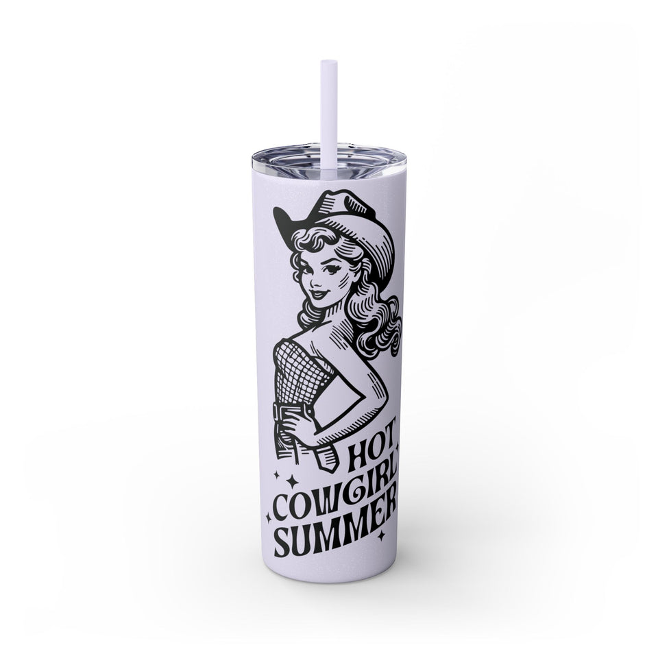 Hot Cowgirl Summer Skinny Tumbler with Straw, 20oz