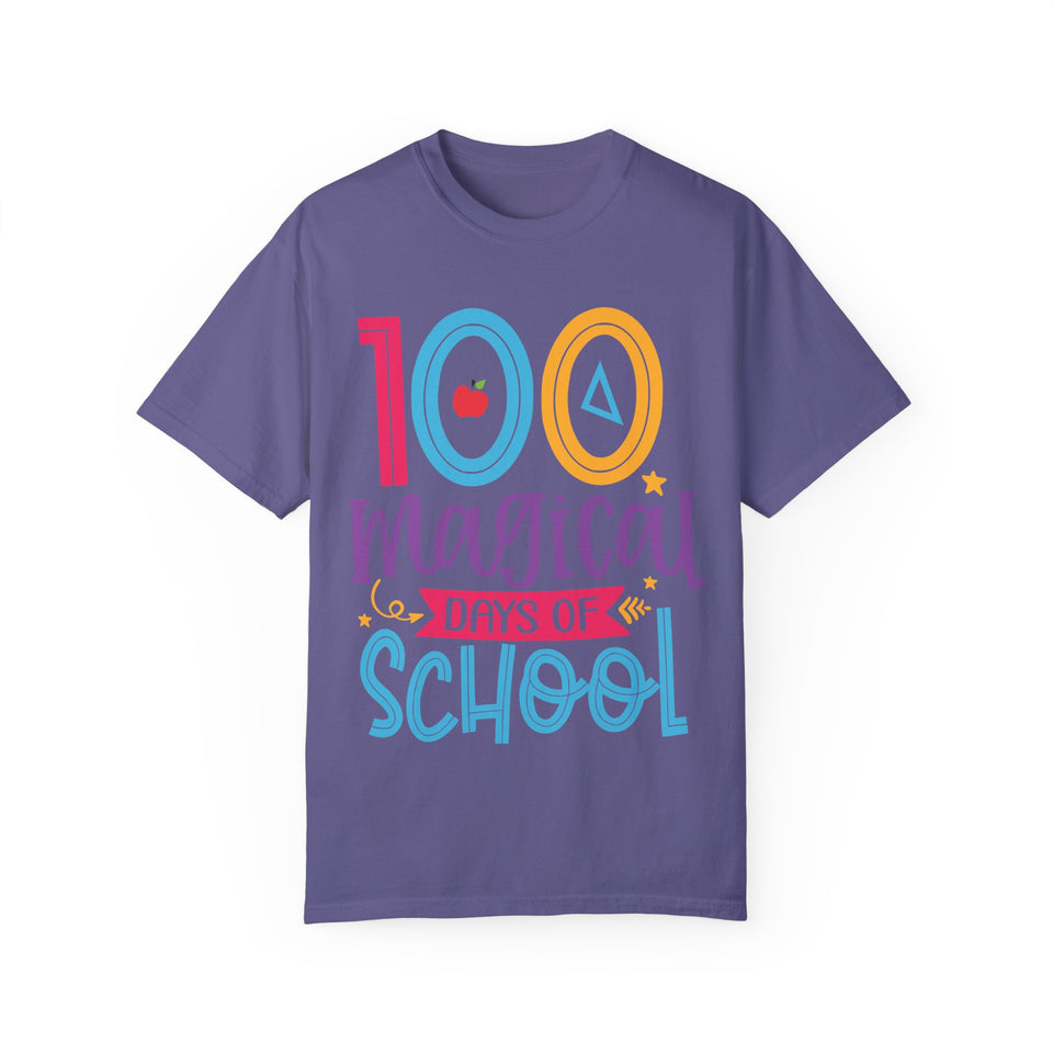 100 Magical Days Of School Unisex Garment-Dyed T-shirt