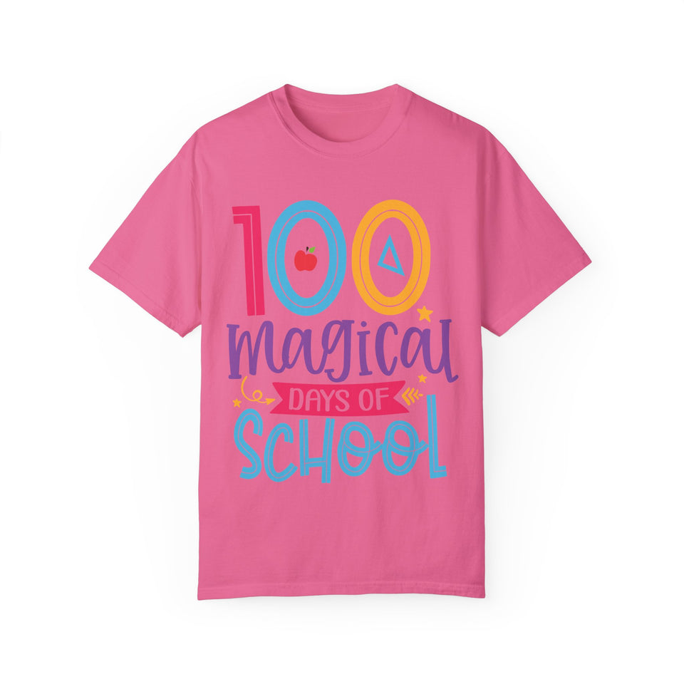 100 Magical Days Of School Unisex Garment-Dyed T-shirt