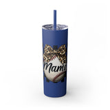 Mama Leopard Print Skinny Tumbler with Straw - 20oz