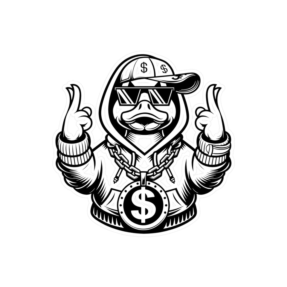 Cool Duck Gangsta Kiss-Cut Vinyl Decals - Unique Sticker for Home and Office Decor