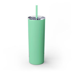 Caution You May Fall In Love Skinny Tumbler with Straw, 20oz