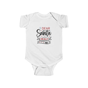 Dear Santa I Really Tried Infant Fine Jersey Bodysuit