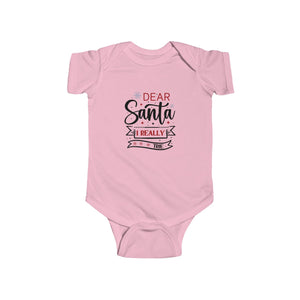 Dear Santa I Really Tried Infant Fine Jersey Bodysuit
