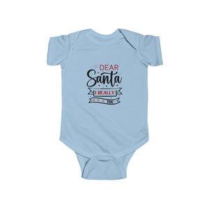 Dear Santa I Really Tried Infant Fine Jersey Bodysuit
