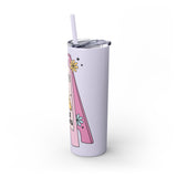 Caution You May Fall In Love Skinny Tumbler with Straw, 20oz