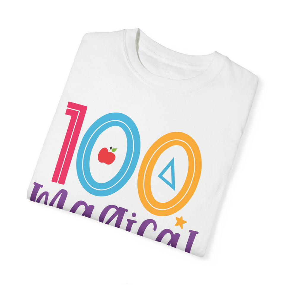 100 Magical Days Of School Unisex Garment-Dyed T-shirt