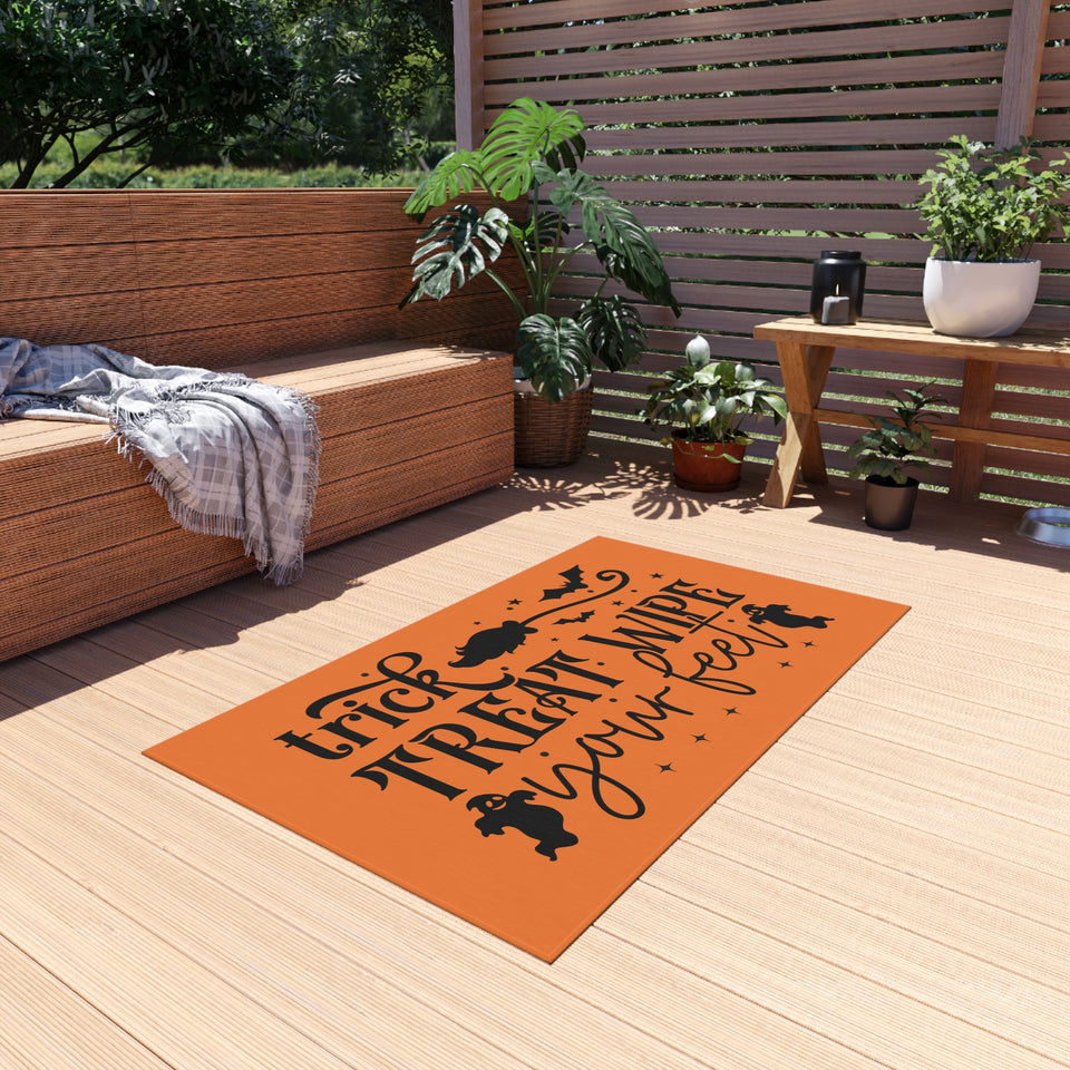 Trick Or Treat Wipe Your Feet Outdoor Rug