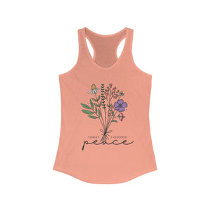 Floral Peace Racerback Tank Top,  Inspirational Women’s Activewear