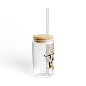 Teacher Golden Wreath Sipper Glass, 16oz