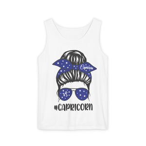 Capricorn Graphic Tank Top - Astrology Shirt, Unisex Summer Wear, Gift for Zodiac Lovers, Birthday Apparel, Horoscope Top