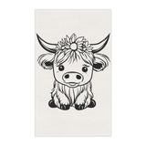 Sunflower Highland Cow Kitchen Towel
