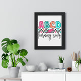 ABCD Learning Rocks Framed Vertical Poster