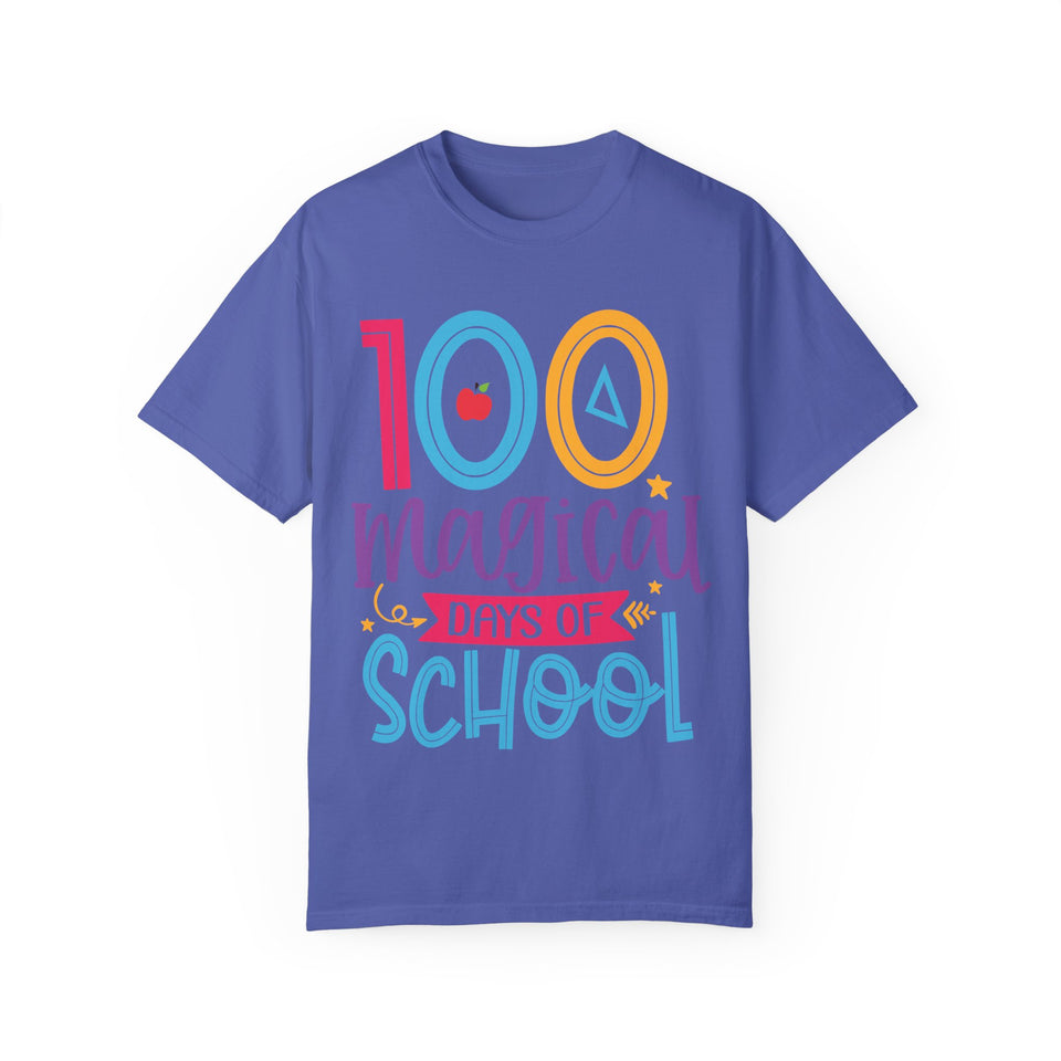 100 Magical Days Of School Unisex Garment-Dyed T-shirt