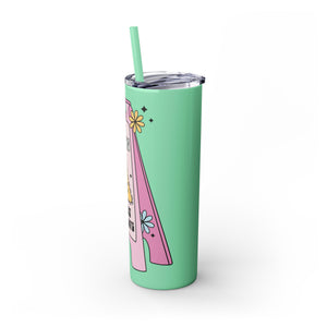 Caution You May Fall In Love Skinny Tumbler with Straw, 20oz