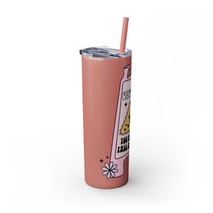Caution You May Fall In Love Skinny Tumbler with Straw, 20oz