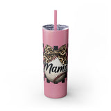 Mama Leopard Print Skinny Tumbler with Straw - 20oz